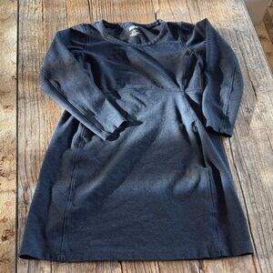 Duluth Trading Co Charcoal Long Sleeve warm Fleece Dress Small